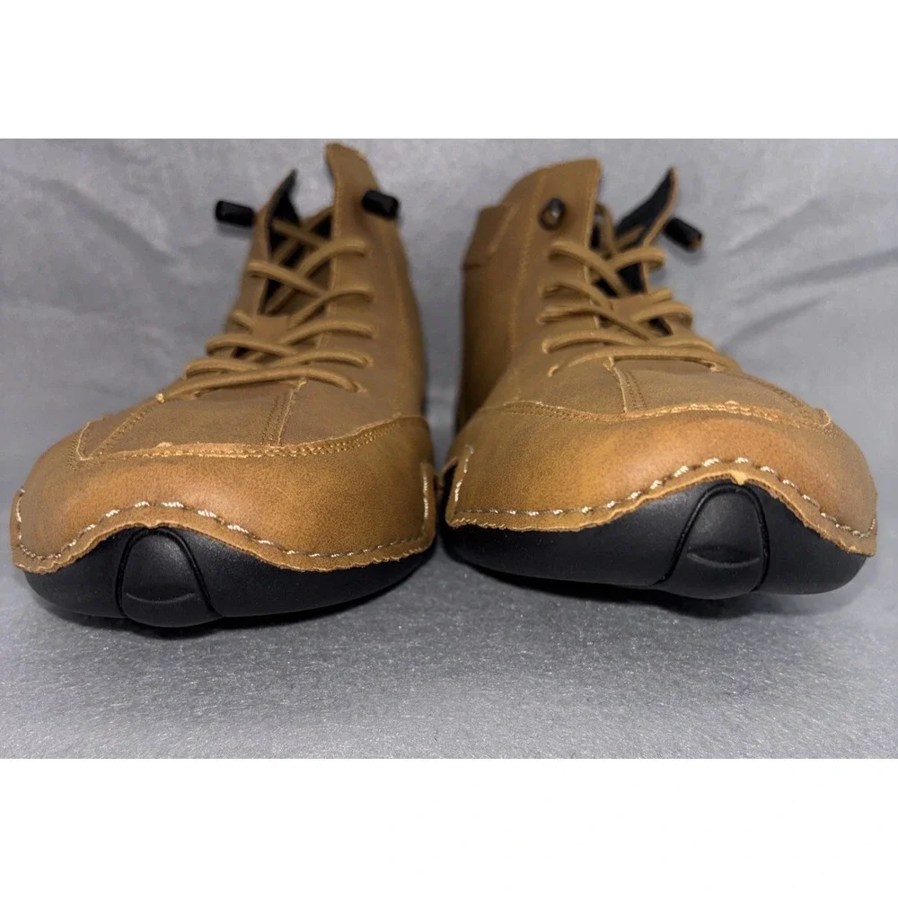 LDECK Brown Leather High Top Martin Sport Shoes Men's US 11 EU 45 Worn Twice‎